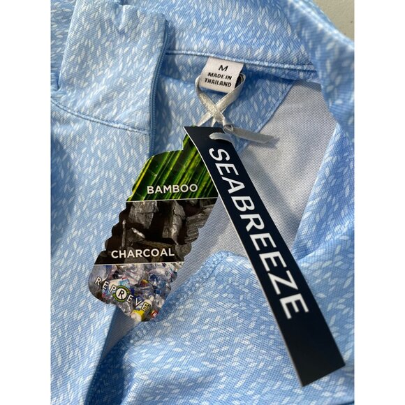 Seabreeze Long Sleeve Quarter Zip Shirt Women M Blue Printed Golf Athleisure NEW - Picture 5 of 7
